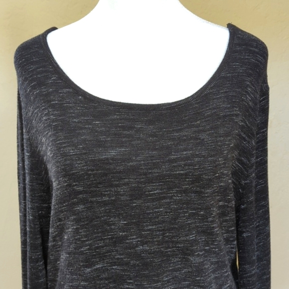 NEW Threads 4 Thought Veronica Cross Long Sleeve Black Heathered Tee Medium - Picture 3 of 7